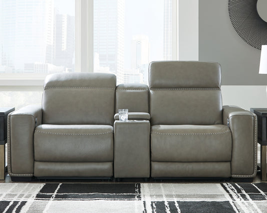 Ocala Furniture Outlet - Ashley Furniture - Correze Sectional - 2-Piece Power Reclining Sectional / Gray - U94202S10