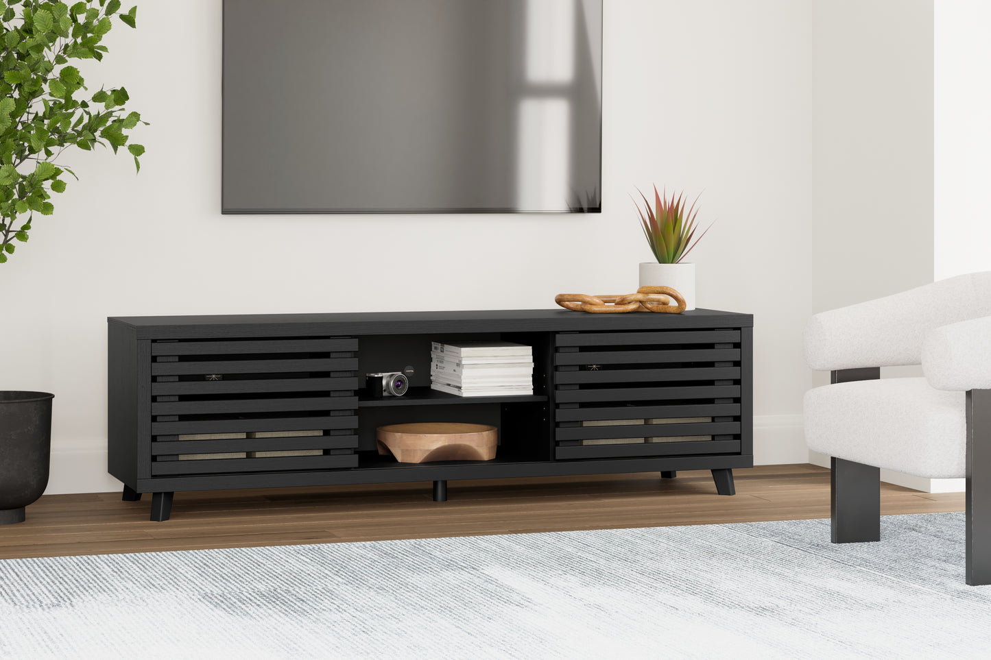 Ocala Furniture Outlet - Ashley Furniture - Danziar TV Stand - 72" / Black - W1013-68