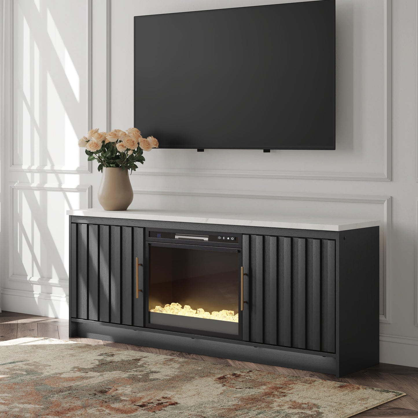 Ocala Furniture Outlet - Ashley Furniture - Cadmori 63" TV Stand with Electric Fireplace - 63" TV Stand with Electric Fireplace - W2616W1