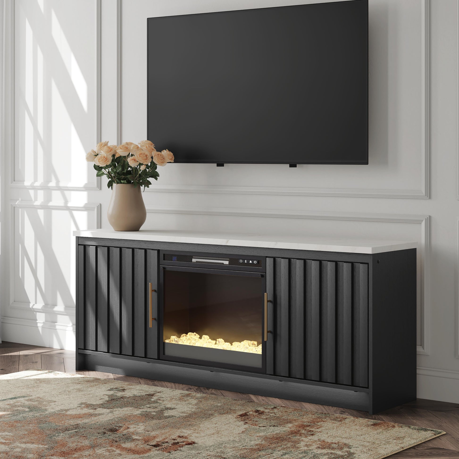 Ocala Furniture Outlet - Ashley Furniture - Cadmori 63" TV Stand with Electric Fireplace - 63" TV Stand with Electric Fireplace - W2616W1