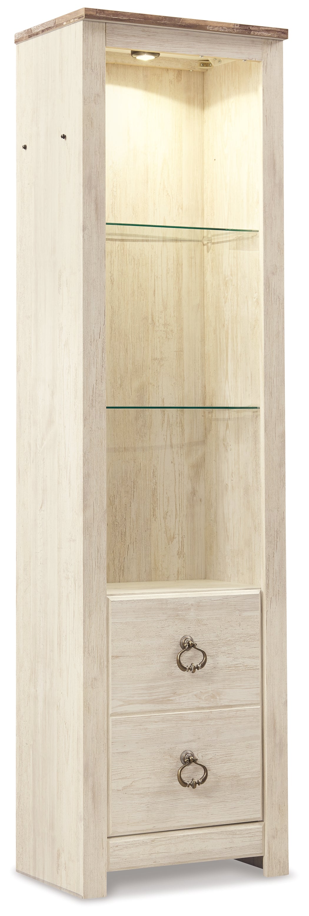 Ocala Furniture Outlet - Ashley Furniture - Willowton Entertainment Center - Pier / Whitewash - W267-24