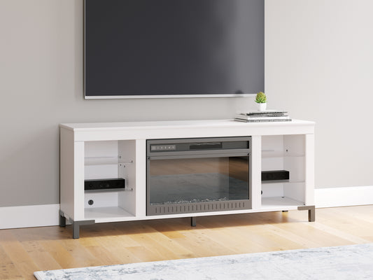 Ocala Furniture Outlet - Ashley Furniture - Brollevi TV Stand - 60" with Electric Fireplace / White - W2722-168