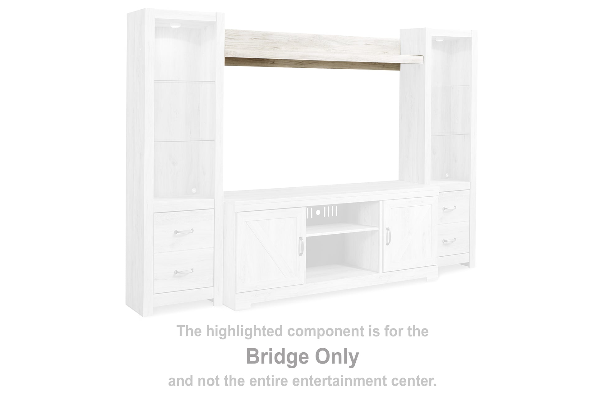 Ocala Furniture Outlet - Ashley Furniture - Bellaby Entertainment Center - Bridge / Whitewash - W331-27