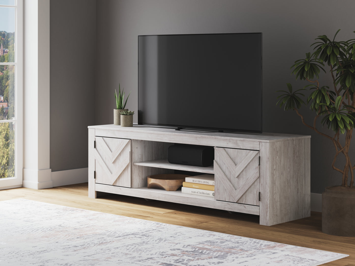 Ocala Furniture Outlet - Ashley Furniture - Cayboni TV Stand - 71" / Whitewash - W3788-68