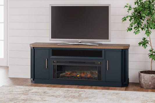 Ocala Furniture Outlet - Ashley Furniture - Landocken 83" TV Stand with Electric Fireplace - 83" TV Stand with Electric Fireplace / Two-tone - W402W1
