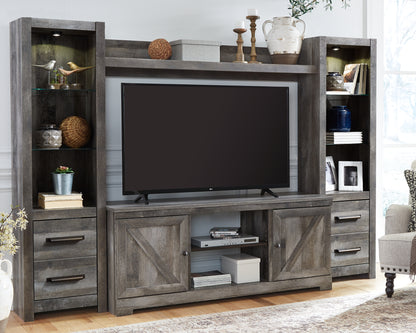 Ocala Furniture Outlet - Ashley Furniture - Wynnlow Entertainment Center - 4-Piece Entertainment Center / Gray - W440W2