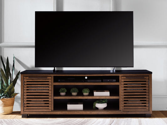 Ocala Furniture Outlet - Ashley Furniture - Kallari 84" TV Stand - 84" / Warm Brown/Black - W737-78