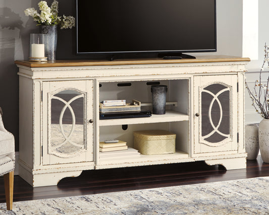 Ocala Furniture Outlet - Ashley Furniture - Realyn 74" TV Stand - 74" / Chipped White - W743-68