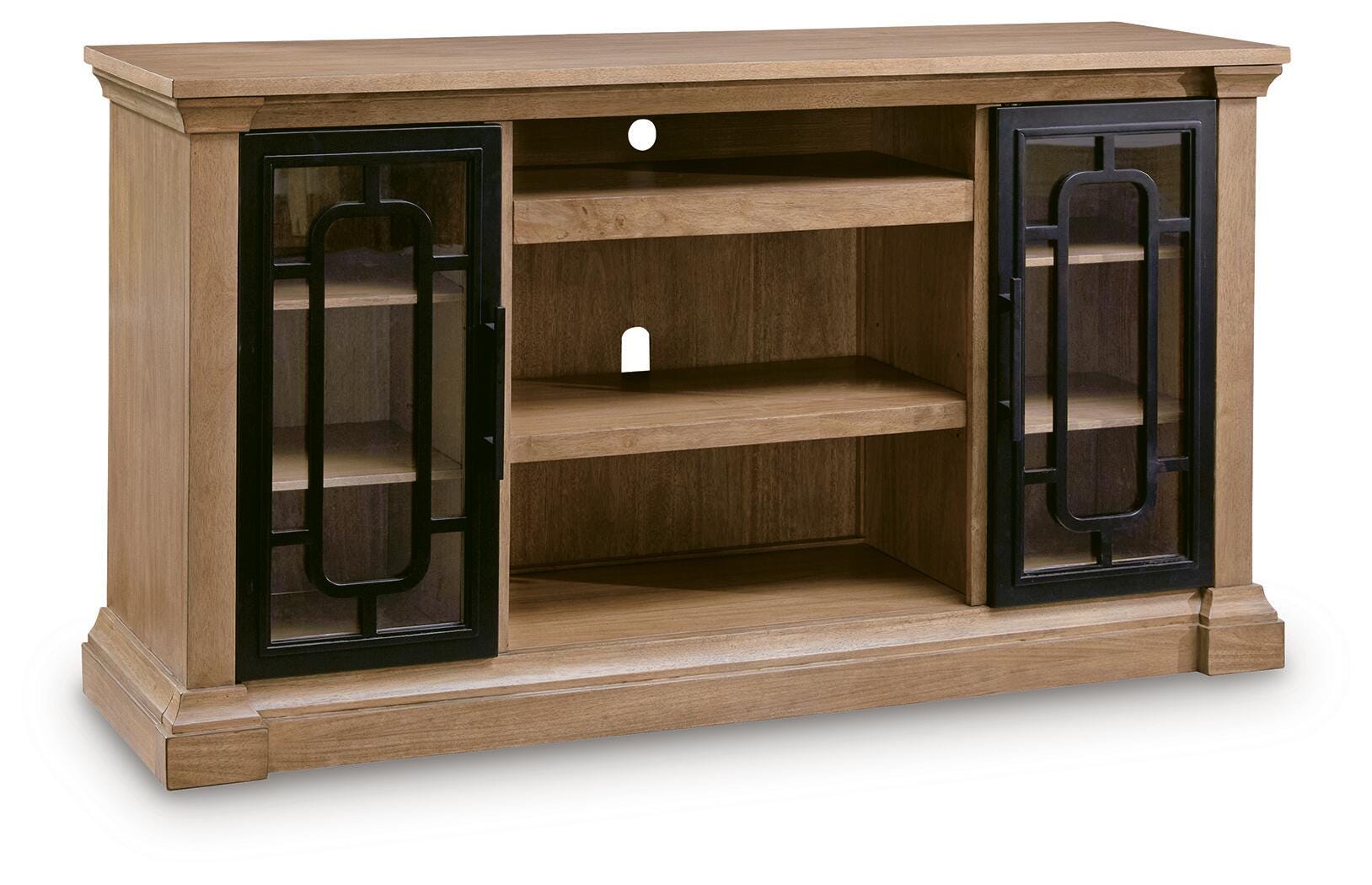 Ocala Furniture Outlet - Ashley Furniture - Wittenmyer TV Stand - 72" / Natural/Black - W794-68
